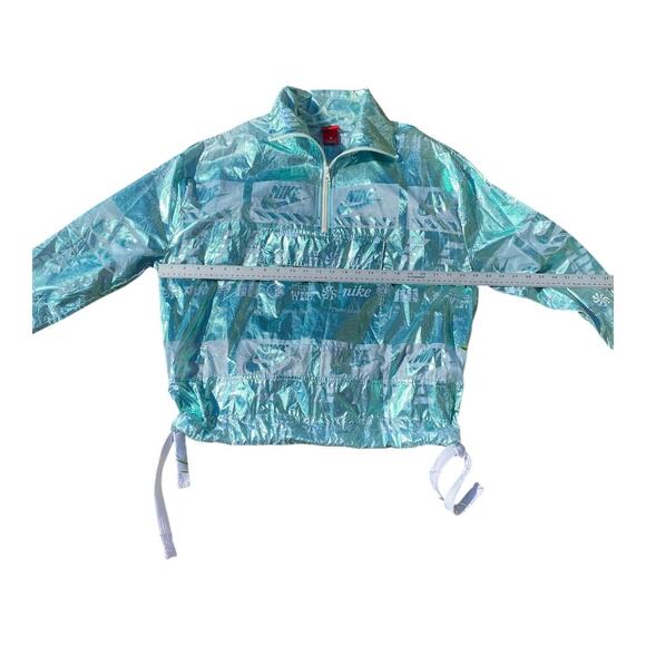 Nike Women's Sportswear Teal Aqua Metallic Half Zip Size Small 914210 Jacket - Picture 10 of 13